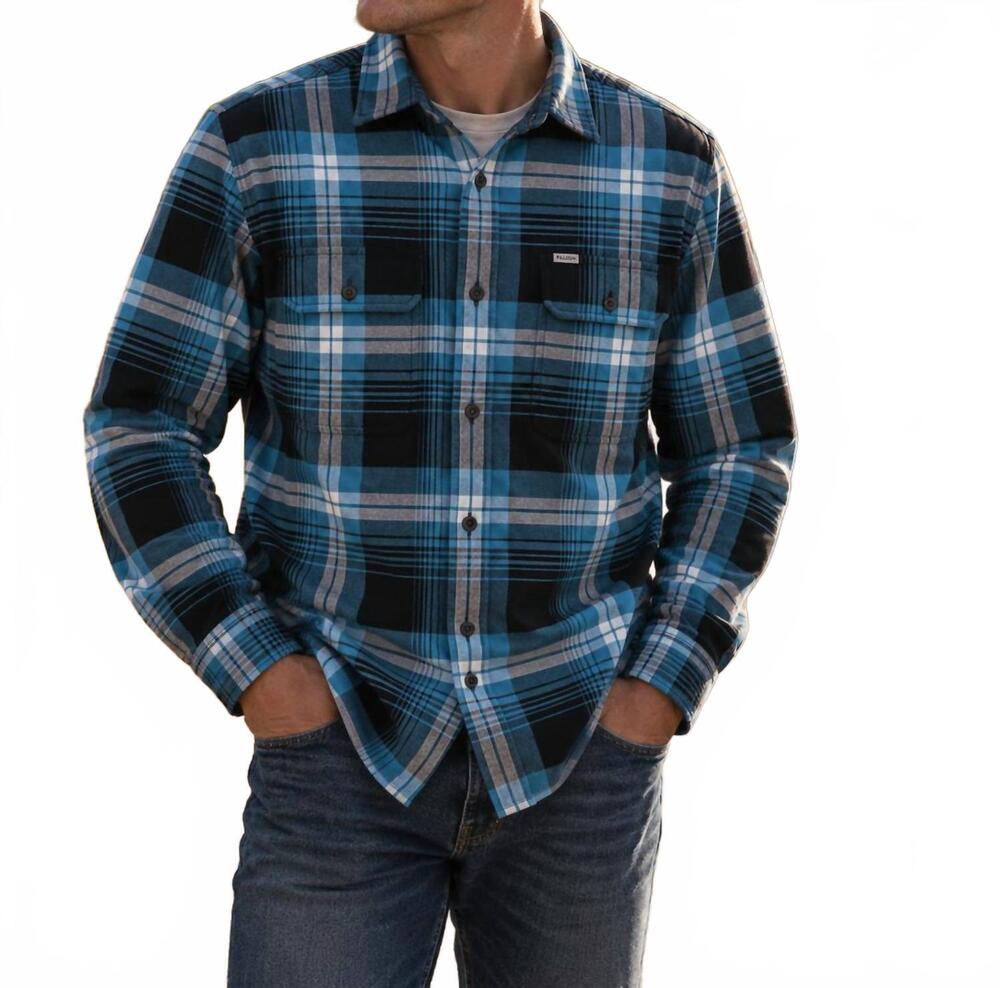 NEW FILSON vintage flannel work shirt in blue/black/multi